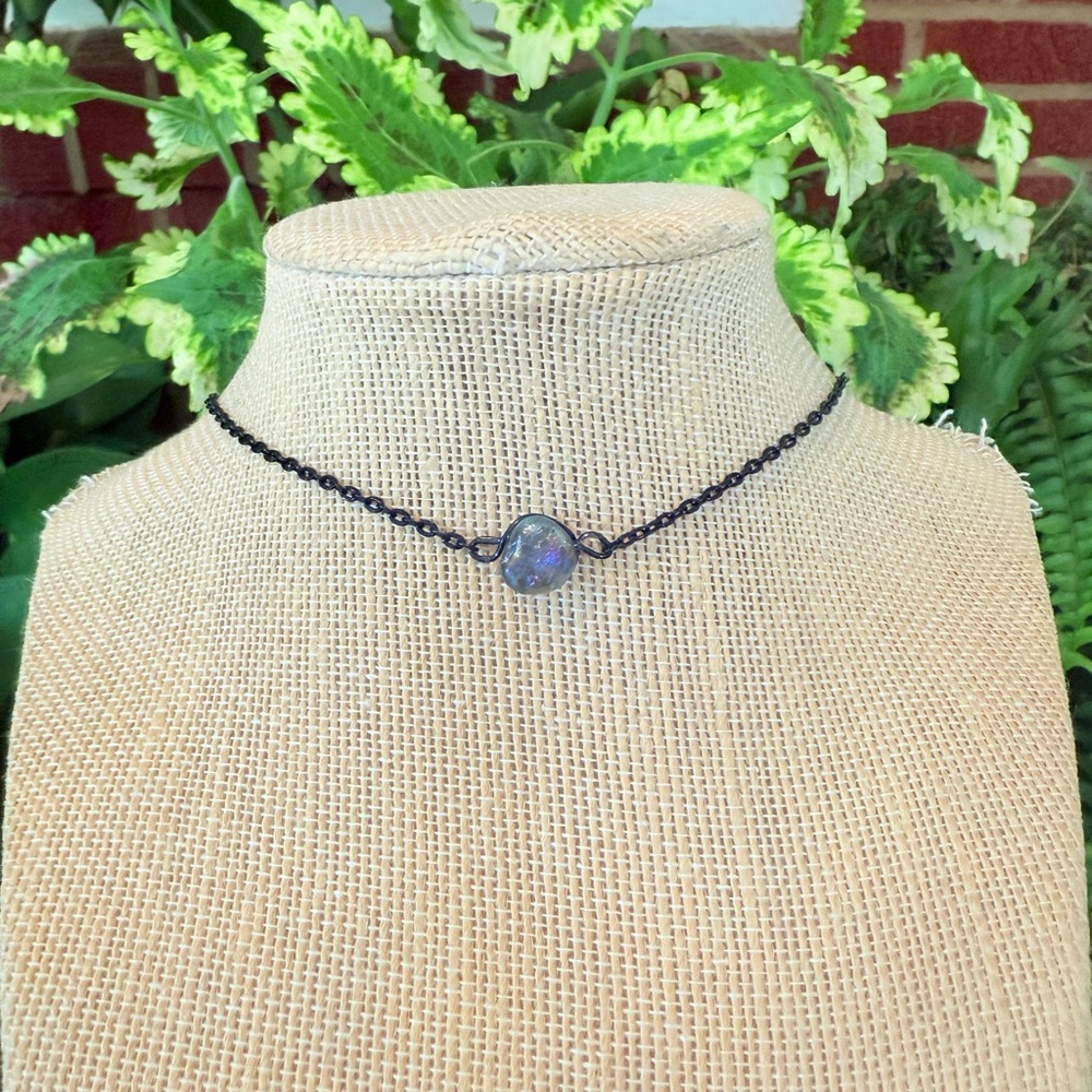 Amazonite set split crystal necklace - Picture 4 of 6